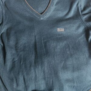 Hugo Boss V-Neck Sweater in Slate Blue